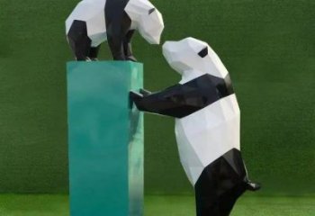 熊貓雕塑優選，室外雕塑，景觀卡通熊貓雕塑生產