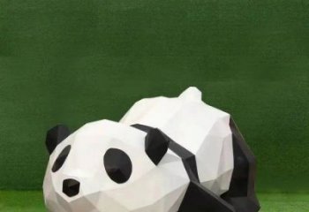 園林熊貓雕塑標準，彩鋼制作，卡通熊貓雕塑廠家優價