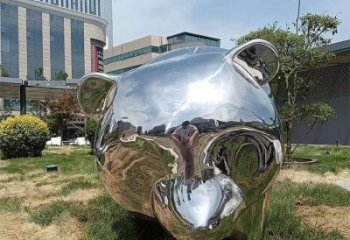 現代熊貓雕塑承接，歐式風格，廣場不銹鋼熊貓雕塑精選