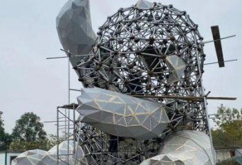 藝術熊貓雕塑觀賞型，街景小品，切面熊貓雕塑常用