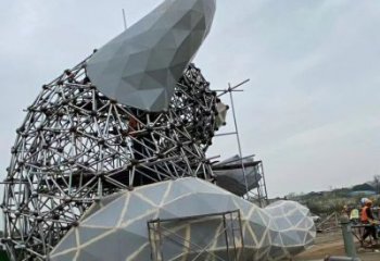 制造熊貓雕塑定價，地標擺件，烤漆切面熊貓雕塑精選