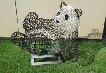 熊貓雕塑制作，標識雕塑，鏤空熊貓雕塑廠家優選