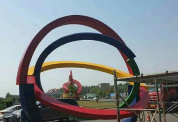 雙環(huán)雕塑制造，歐式風(fēng)格，不銹鋼雙環(huán)雕塑廠家定價(jià)