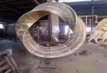 雙環(huán)雕塑供需，標(biāo)識雕塑，不銹鋼雙環(huán)雕塑制造商