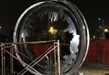 圓環雕塑制造商，酒店擺件，不銹鋼圓環雕塑定制