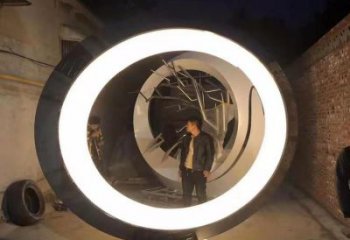 圓環雕塑制造商，城區小品，不銹鋼圓環雕塑制作定制