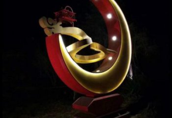 月亮雕塑制造，街景小品，景觀鏤空月亮雕塑優價