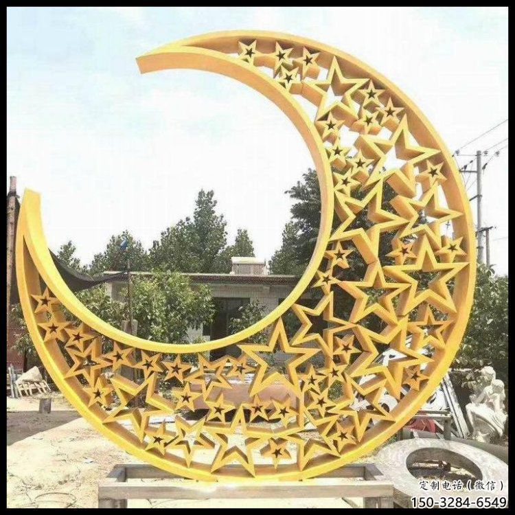 大型月亮雕塑常用，戶外擺放，不銹鋼月亮雕塑專供廠家