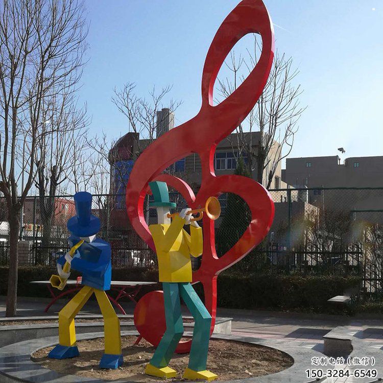 音樂符號雕塑預定，校園雕塑，花園音樂雕塑承接