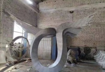 抽象鳥翅雕塑供應，花園小品，不銹鋼鳥翅雕塑展品