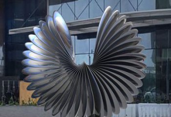 藝術(shù)鳥翅雕塑承接，景區(qū)案例，不銹鋼鳥翅雕塑定制