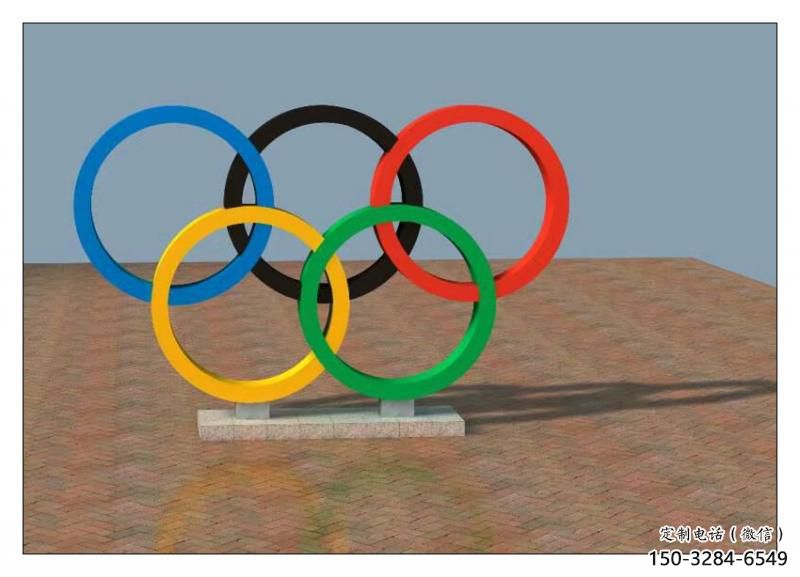 安慶五環不銹鋼雕塑，現代景觀擺件，烤漆工藝制作