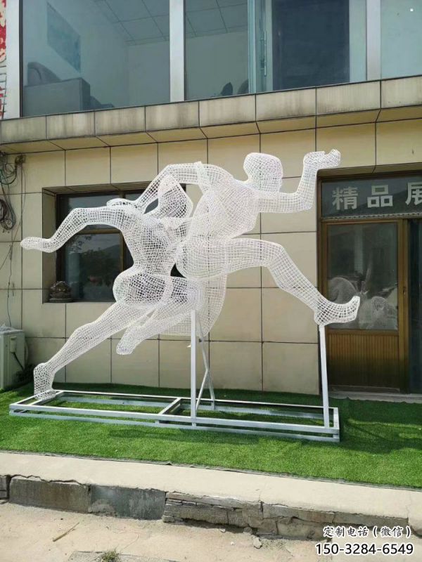 池州鏤空體育雕塑供求，白鋼構(gòu)件，鐵藝人物雕塑觀賞型