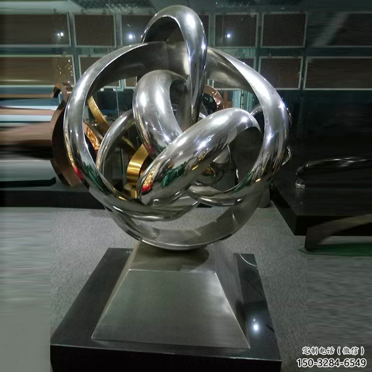 福州地產(chǎn)雙環(huán)雕塑定做，城區(qū)小品，景觀不銹鋼雙環(huán)雕塑定價