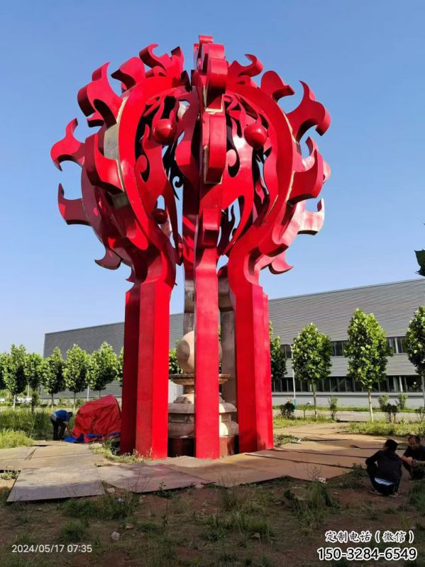 河源火球雕塑，精神堡壘火球雕塑落地展示