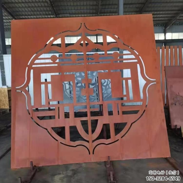 汕頭鏤空景墻雕塑，耐候鋼鏤空工藝設計