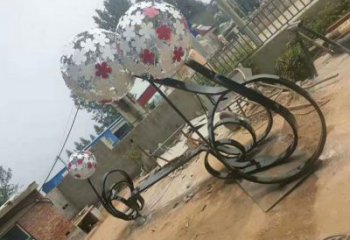 蚌埠大型蒲公英坐凳雕塑，現代元素設計，不銹鋼坐凳雕塑