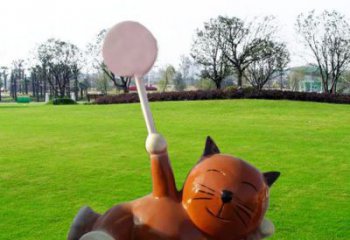 宣城小區小貓雕塑，抽象系列，彩繪工藝