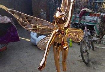 三明小精靈雕塑，抽象卡通雕塑，美陳人物擺件