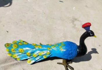 河源彩繪孔雀雕塑制作選用，景區(qū)案例，動(dòng)物美陳雕塑