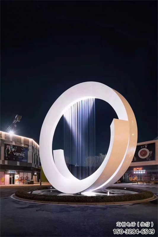 遵義圓環噴泉雕塑，水景藝術原理，水景圓環雕塑廠家