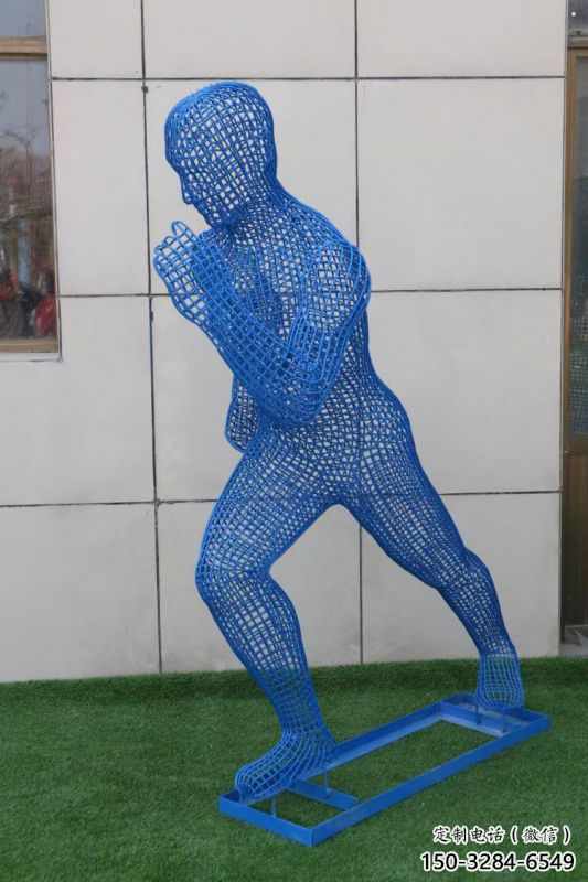 花溪鏤空跑步雕塑，標(biāo)識(shí)雕塑，烤漆鐵藝人物雕塑優(yōu)選