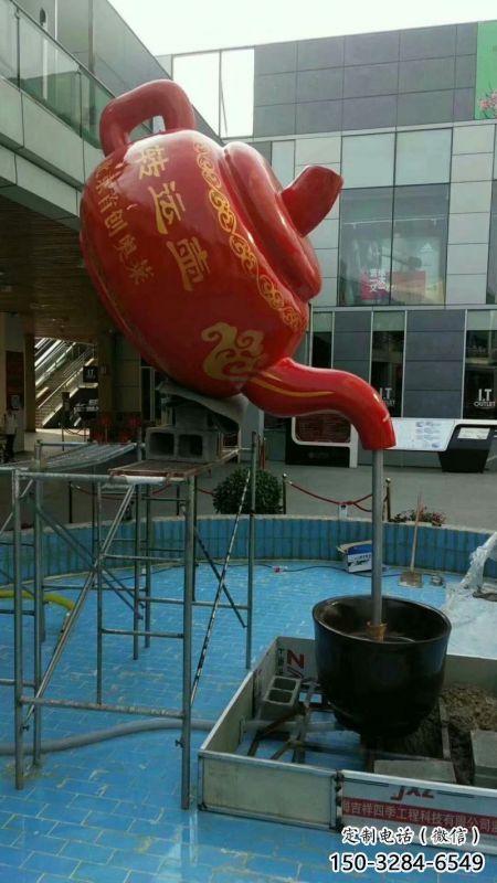 美蘭鐵藝水景天壺雕塑，噴泉雕塑，抽象天壺雕塑制作