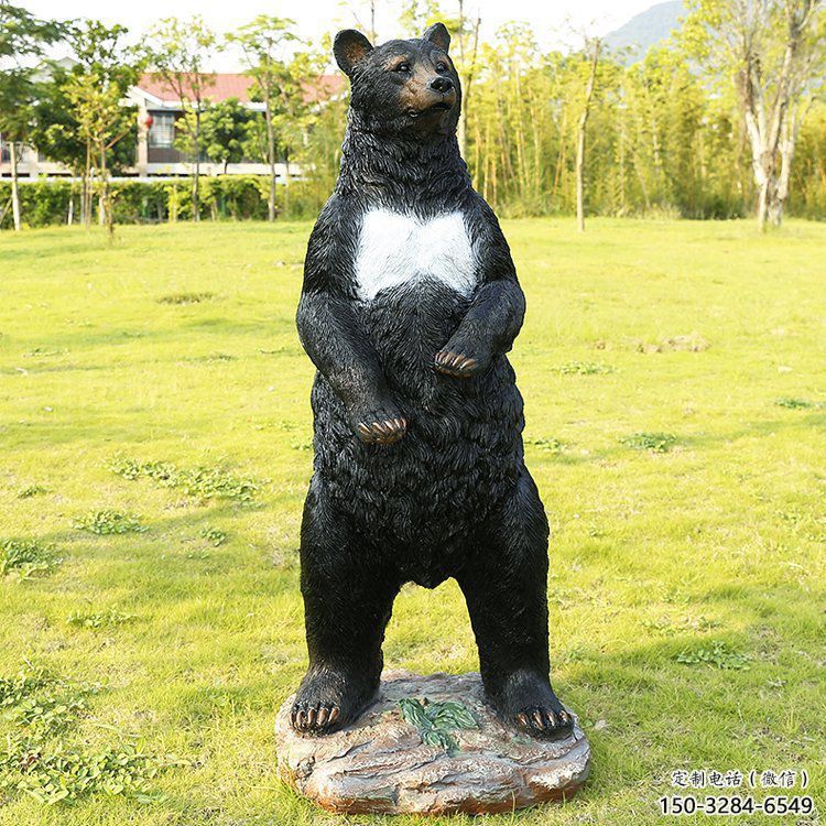 承德街道黑熊雕塑，仿真動物雕塑，古銅效果