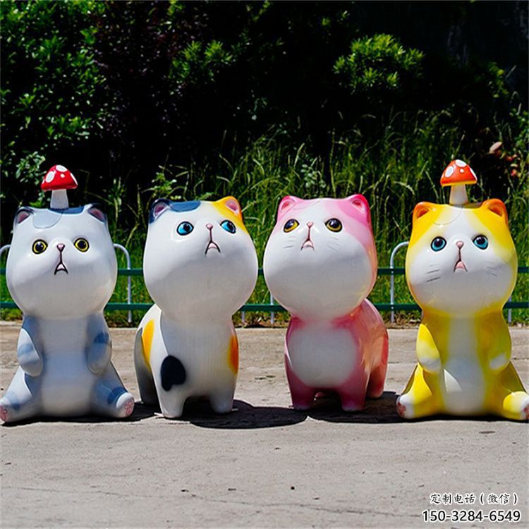裕華房地產(chǎn)貓咪雕塑，仿古動(dòng)漫雕塑，公園動(dòng)物制造