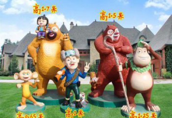 龍華廣場維尼熊雕塑，卡通水景雕塑，抽象效果