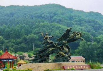 長安夸父逐日雕塑，鑄銅神話人物雕塑