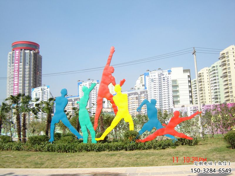 伊春投籃雕塑，剪影工藝制作，不銹鋼體育人物雕塑