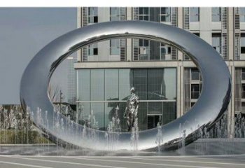 道外小區圓環雕塑，水簾噴泉雕塑，水景藝術效果