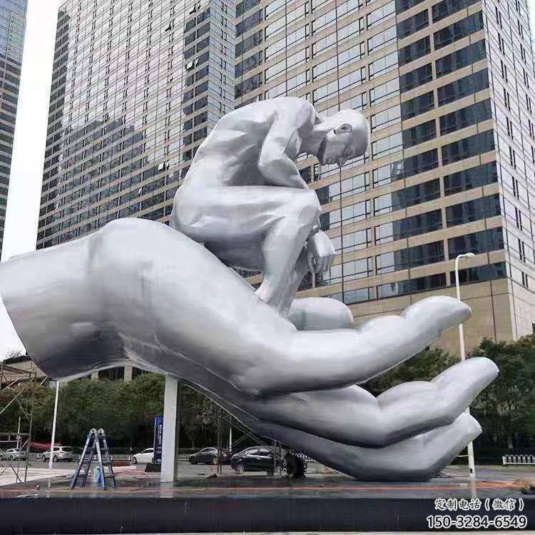 衡陽沉思者雕塑，景觀雕塑，手托人物雕塑廠家提供