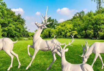 長春梅花鹿雕塑定價，景觀概念，玻璃鋼梅花鹿雕塑預定