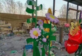 四平茉莉花雕塑訂做，城市雕塑，不銹鋼茉莉花雕塑廠