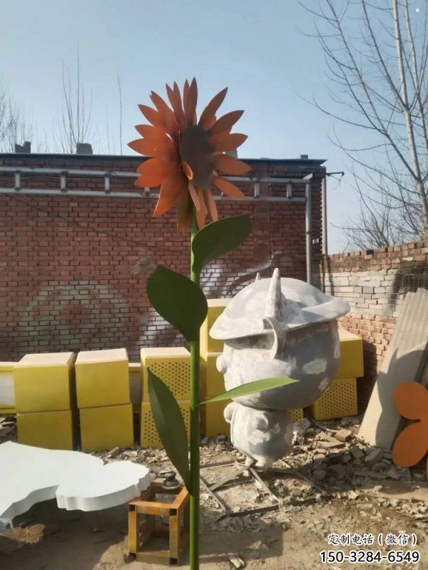 葫蘆島太陽花雕塑工程，美陳雕塑，玻璃鋼太陽花雕塑廠家