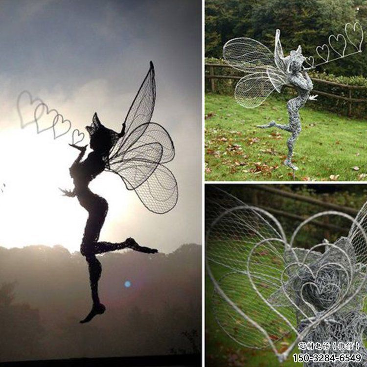 清水河小精靈雕塑，抽象卡通雕塑，美陳人物擺件