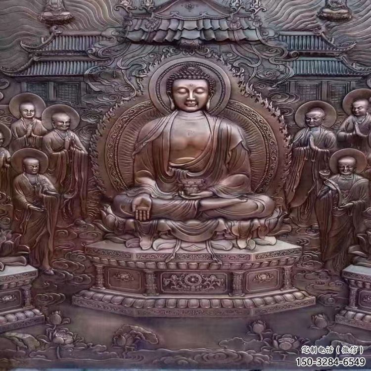 同心鍛銅浮雕常用，寺廟景觀，黃銅佛像浮雕生產商