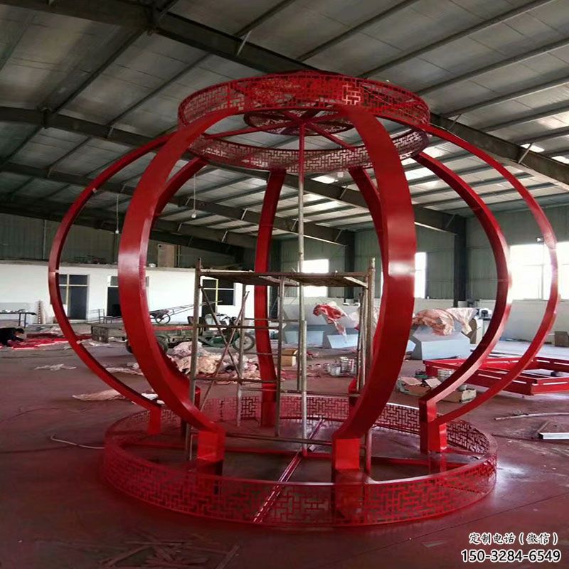 平羅景觀燈籠雕塑優(yōu)選，陸地擺件，園林不銹鋼燈籠雕塑供應(yīng)