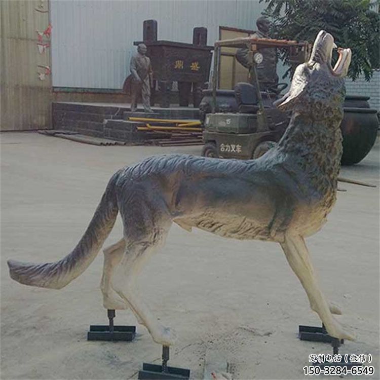 玉樹銅狼雕塑廠家，銅雕動物狼，仿真工藝制作