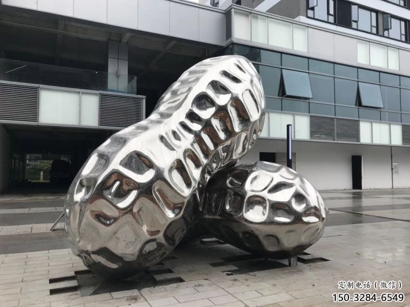 銅川花生雕塑制造，白鋼構(gòu)件，不銹鋼花生雕塑提供