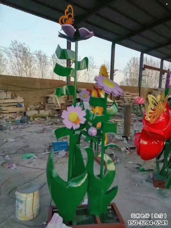 咸陽茉莉花雕塑訂做，城市雕塑，不銹鋼茉莉花雕塑廠