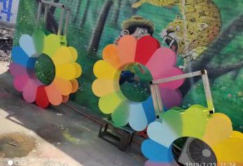 涇源金銀花雕塑廠家，景區雕塑，城市不銹鋼金銀花雕塑