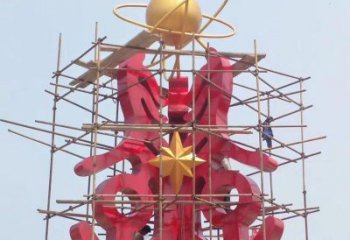 西夏景觀科技之星雕塑選用，美陳雕塑，抽象不銹鋼科技之星雕塑標(biāo)準(zhǔn)