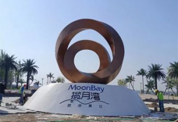 街道圓環(huán)雕塑，鍛造景觀雕塑，古銅效果