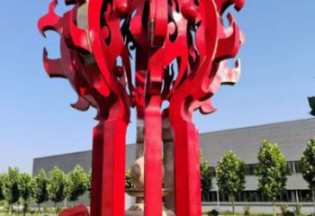 煙臺火球雕塑，精神堡壘火球雕塑落地展示