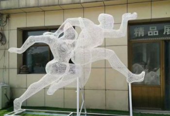 濰坊鏤空體育雕塑供求，白鋼構(gòu)件，鐵藝人物雕塑觀賞型