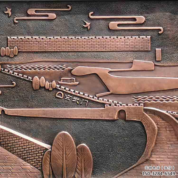 漢中銅浮雕景墻雕塑，圓雕工藝