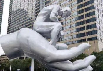 遂寧沉思者雕塑，景觀雕塑，手托人物雕塑廠家提供